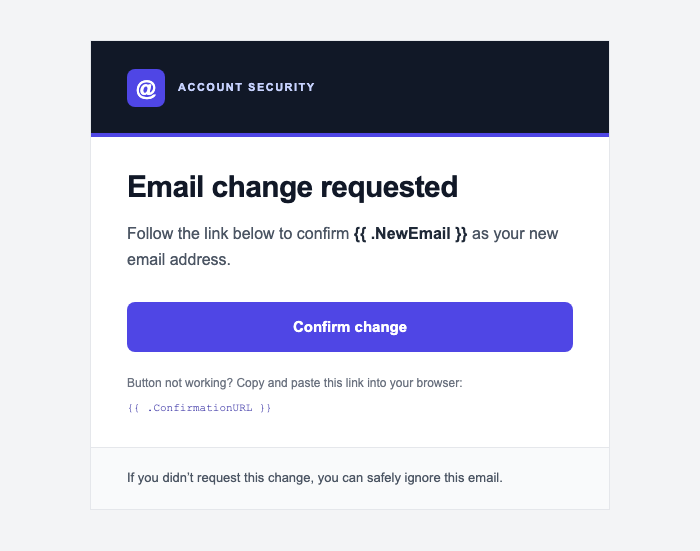 Supabase Change Email Address preview