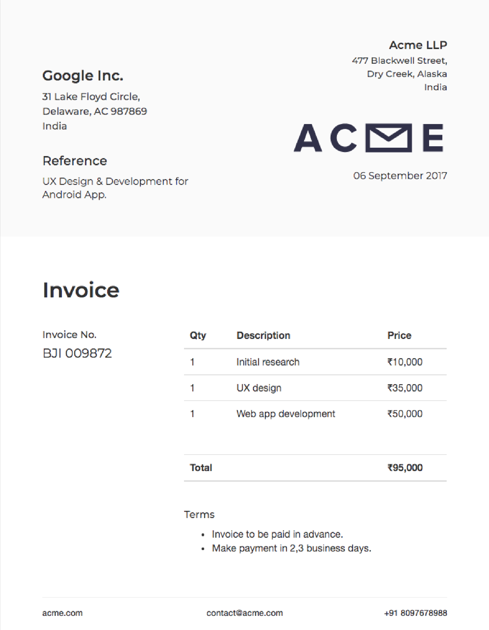 HTML Invoice Templates Based On Bootstrap 3
