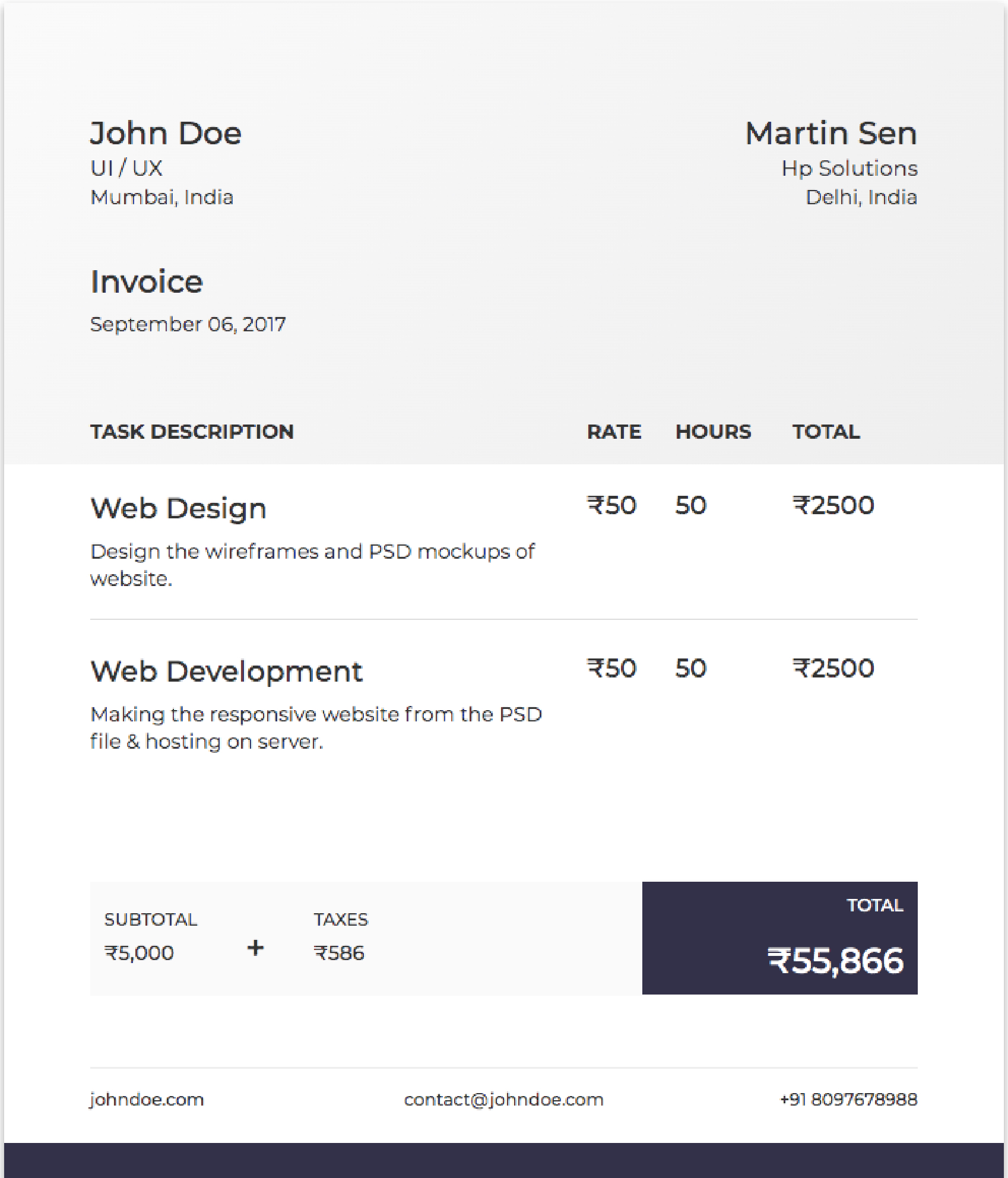 HTML Invoice Templates based on Bootstrap 3